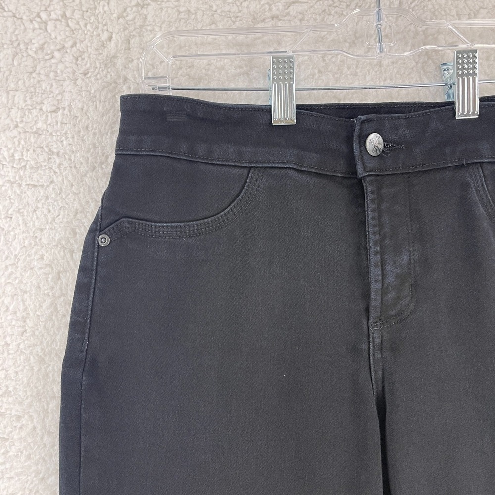 NYDJ Jeans Womens Size 4 Black Denim Straight Legging Stretch Mid-Rise Casual‎ - Picture 4 of 16